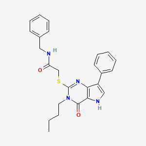 N-benzyl-2-((3-butyl-4-oxo-7-phenyl-4,5-dihydro-3H-pyrrolo[3,2-d]pyrimidin-2-yl)thio)acetamide