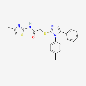 N-(4-methylthiazol-2-yl)-2-((5-phenyl-1-(p-tolyl)-1H-imidazol-2-yl)thio)acetamide