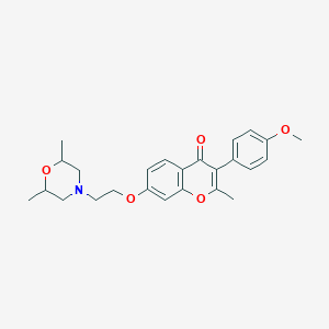 molecular formula C25H29NO5 B2600013 7-(2-(2,6-dimethylmorpholino)ethoxy)-3-(4-methoxyphenyl)-2-methyl-4H-chromen-4-one CAS No. 903201-25-2