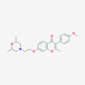 molecular formula C25H29NO5 B2600013 7-(2-(2,6-二甲基吗啉)乙氧基)-3-(4-甲氧基苯基)-2-甲基-4H-色烯-4-酮 CAS No. 903201-25-2