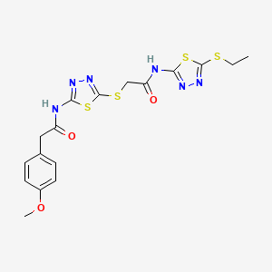 N-(5-(ethylthio)-1,3,4-thiadiazol-2-yl)-2-((5-(2-(4-methoxyphenyl)acetamido)-1,3,4-thiadiazol-2-yl)thio)acetamide