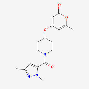 4-((1-(1,3-dimethyl-1H-pyrazole-5-carbonyl)piperidin-4-yl)oxy)-6-methyl-2H-pyran-2-one
