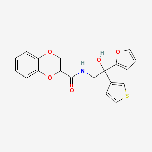 molecular formula C19H17NO5S B2600023 N-[2-(furan-2-yl)-2-hydroxy-2-(thiophen-3-yl)ethyl]-2,3-dihydro-1,4-benzodioxine-2-carboxamide CAS No. 2097899-15-3