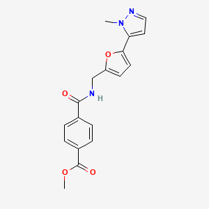 molecular formula C18H17N3O4 B2600028 methyl 4-({[5-(1-methyl-1H-pyrazol-5-yl)furan-2-yl]methyl}carbamoyl)benzoate CAS No. 2415624-42-7