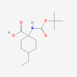 molecular formula C14H25NO4 B2600031 1-([(Tert-butoxy)carbonyl]amino)-4-ethylcyclohexane-1-carboxylic acid CAS No. 2413898-16-3