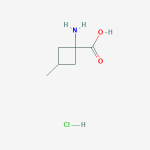 molecular formula C6H12ClNO2 B2600034 1-氨基-3-甲基环丁烷-1-羧酸；盐酸盐 CAS No. 2126164-58-5