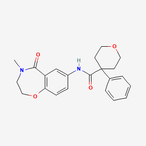 N-(4-methyl-5-oxo-2,3,4,5-tetrahydrobenzo[f][1,4]oxazepin-7-yl)-4-phenyltetrahydro-2H-pyran-4-carboxamide