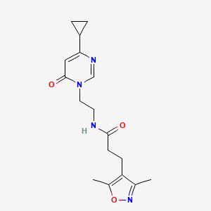 N-(2-(4-cyclopropyl-6-oxopyrimidin-1(6H)-yl)ethyl)-3-(3,5-dimethylisoxazol-4-yl)propanamide