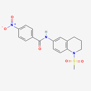 molecular formula C17H17N3O5S B2600057 N-(1-methylsulfonyl-3,4-dihydro-2H-quinolin-6-yl)-4-nitrobenzamide CAS No. 942007-17-2