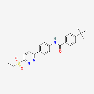 molecular formula C23H25N3O3S B2600062 4-tert-butyl-N-[4-(6-ethylsulfonylpyridazin-3-yl)phenyl]benzamide CAS No. 1004258-13-2