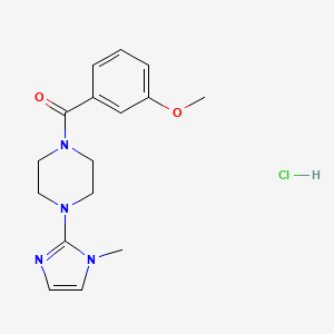 molecular formula C16H21ClN4O2 B2600064 (3-methoxyphenyl)(4-(1-methyl-1H-imidazol-2-yl)piperazin-1-yl)methanone hydrochloride CAS No. 1331143-57-7