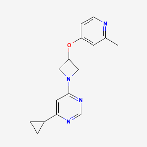 molecular formula C16H18N4O B2600069 4-Cyclopropyl-6-{3-[(2-methylpyridin-4-yl)oxy]azetidin-1-yl}pyrimidine CAS No. 2415599-77-6