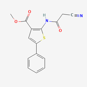 molecular formula C15H12N2O3S B2600070 Methyl 2-[(cyanoacetyl)amino]-5-phenylthiophene-3-carboxylate CAS No. 515872-98-7