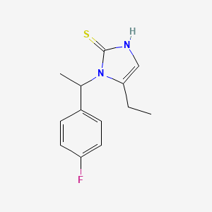molecular formula C13H15FN2S B2600074 5-ethyl-1-[1-(4-fluorophenyl)ethyl]-1H-imidazole-2-thiol CAS No. 1505736-18-4
