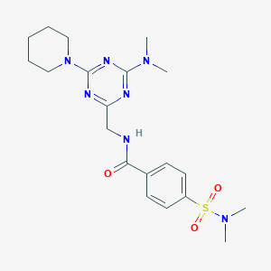 molecular formula C20H29N7O3S B2600078 N-((4-(dimethylamino)-6-(piperidin-1-yl)-1,3,5-triazin-2-yl)methyl)-4-(N,N-dimethylsulfamoyl)benzamide CAS No. 2034209-76-0