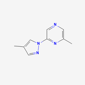 molecular formula C9H10N4 B2600083 2-Methyl-6-(4-methylpyrazol-1-yl)pyrazine CAS No. 2320144-27-0