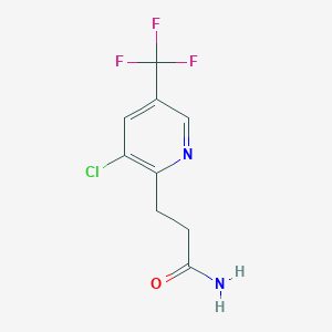 molecular formula C9H8ClF3N2O B2600090 3-[3-Chloro-5-(trifluoromethyl)pyridin-2-yl]propanamide CAS No. 338773-70-9