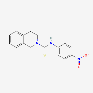 molecular formula C16H15N3O2S B2600099 N-(4-nitrophenyl)-3,4-dihydro-2(1H)-isoquinolinecarbothioamide CAS No. 583820-27-3