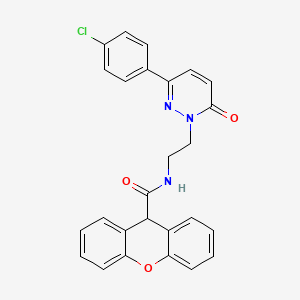 molecular formula C26H20ClN3O3 B2600108 N-(2-(3-(4-氯苯基)-6-氧代嘧啶并[1,6-h]-1(6H)-基)乙基)-9H-呫吨-9-甲酰胺 CAS No. 921532-55-0