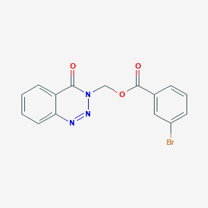 molecular formula C15H10BrN3O3 B2600109 (4-Oxo-1,2,3-benzotriazin-3-yl)methyl 3-bromobenzoate CAS No. 452961-63-6