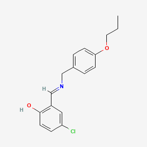 molecular formula C17H18ClNO2 B2600110 4-chloro-2-{(E)-[(4-propoxybenzyl)imino]methyl}phenol CAS No. 1993498-63-7
