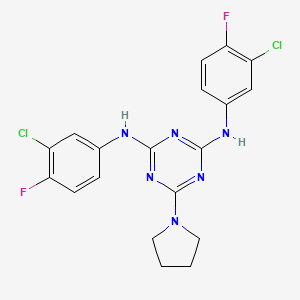 N2,N4-bis(3-chloro-4-fluorophenyl)-6-(pyrrolidin-1-yl)-1,3,5-triazine-2,4-diamine