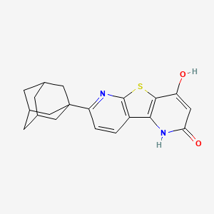molecular formula C20H20N2O2S B2600117 11-(金刚烷-1-基)-8-硫-3,10-二氮杂三环[7.4.0.0^{2,7}]十三-1(9),2(7),3,5,10,12-六烯-4,6-二醇 CAS No. 290299-84-2