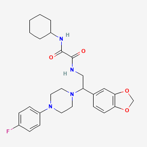molecular formula C27H33FN4O4 B2600118 N1-(2-(benzo[d][1,3]dioxol-5-yl)-2-(4-(4-fluorophenyl)piperazin-1-yl)ethyl)-N2-cyclohexyloxalamide CAS No. 896360-67-1
