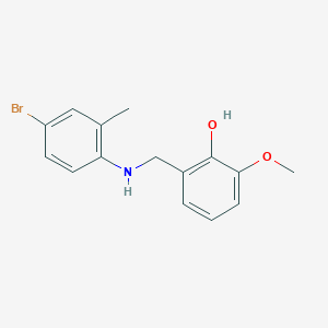 molecular formula C15H16BrNO2 B2600120 2-{[(4-Bromo-2-methylphenyl)amino]methyl}-6-methoxyphenol CAS No. 883793-27-9