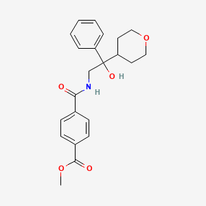 molecular formula C22H25NO5 B2600122 methyl 4-((2-hydroxy-2-phenyl-2-(tetrahydro-2H-pyran-4-yl)ethyl)carbamoyl)benzoate CAS No. 2034238-73-6