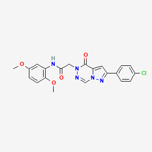 molecular formula C21H18ClN5O4 B2600124 2-(8-(4-chlorophenyl)-(oxo)pyrazolo[1,5-d][1,2,4]triazin-1-yl)-N-(2,5-dimethoxyphenyl)acetamide CAS No. 1020969-24-7