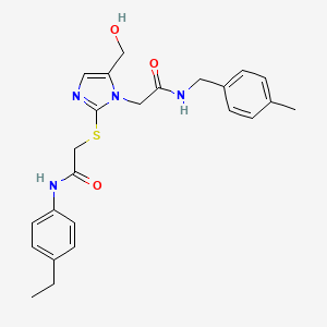 2-[2-({2-[(4-ethylphenyl)amino]-2-oxoethyl}thio)-5-(hydroxymethyl)-1H-imidazol-1-yl]-N-(4-methylbenzyl)acetamide