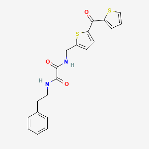 molecular formula C20H18N2O3S2 B2600129 N1-phenethyl-N2-((5-(thiophene-2-carbonyl)thiophen-2-yl)methyl)oxalamide CAS No. 1797961-58-0