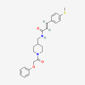 molecular formula C24H28N2O3S B2600130 (E)-3-(4-(methylthio)phenyl)-N-((1-(2-phenoxyacetyl)piperidin-4-yl)methyl)acrylamide CAS No. 1798397-38-2