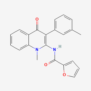 molecular formula C22H18N2O3 B2600146 N-[1-甲基-3-(3-甲基苯基)-4-氧代-1,4-二氢喹啉-2-基]呋喃-2-甲酰胺 CAS No. 883967-08-6