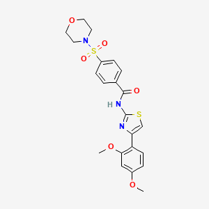 molecular formula C22H23N3O6S2 B2600153 N-(4-(2,4-dimethoxyphenyl)thiazol-2-yl)-4-(morpholinosulfonyl)benzamide CAS No. 361481-75-6