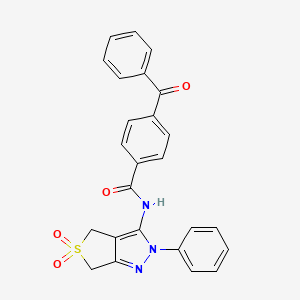 4-benzoyl-N-(5,5-dioxido-2-phenyl-4,6-dihydro-2H-thieno[3,4-c]pyrazol-3-yl)benzamide