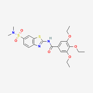 molecular formula C22H27N3O6S2 B2600160 N-[6-(dimethylsulfamoyl)-1,3-benzothiazol-2-yl]-3,4,5-triethoxybenzamide CAS No. 923146-62-7