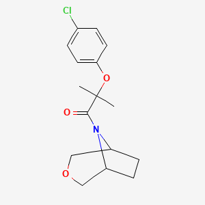 molecular formula C16H20ClNO3 B2600161 1-((1R,5S)-3-氧杂-8-氮杂双环[3.2.1]辛烷-8-基)-2-(4-氯苯氧基)-2-甲基丙烷-1-酮 CAS No. 1396765-20-0