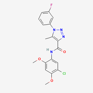 molecular formula C18H16ClFN4O3 B2600172 N-(5-chloro-2,4-dimethoxyphenyl)-1-(3-fluorophenyl)-5-methyl-1H-1,2,3-triazole-4-carboxamide CAS No. 895644-15-2