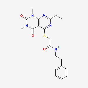 2-((2-ethyl-6,8-dimethyl-5,7-dioxo-5,6,7,8-tetrahydropyrimido[4,5-d]pyrimidin-4-yl)thio)-N-phenethylacetamide