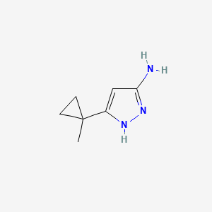 molecular formula C7H11N3 B2600176 1H-Pyrazol-3-amine, 5-(1-methylcyclopropyl)- CAS No. 1884600-08-1