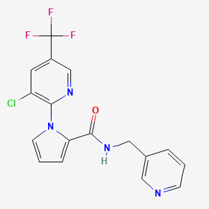 molecular formula C17H12ClF3N4O B2600184 1-[3-chloro-5-(trifluoromethyl)-2-pyridinyl]-N-(3-pyridinylmethyl)-1H-pyrrole-2-carboxamide CAS No. 338397-65-2
