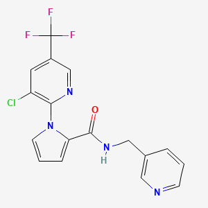 molecular formula C17H12ClF3N4O B2600184 1-[3-氯-5-(三氟甲基)-2-吡啶基]-N-(3-吡啶基甲基)-1H-吡咯-2-甲酰胺 CAS No. 338397-65-2