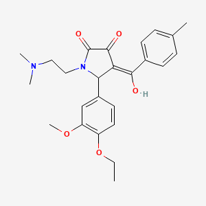 molecular formula C25H30N2O5 B2600186 1-(2-(二甲氨基)乙基)-5-(4-乙氧基-3-甲氧基苯基)-3-羟基-4-(4-甲基苯甲酰)-1H-吡咯-2(5H)-酮 CAS No. 638134-20-0