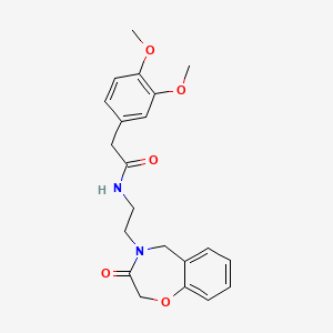 molecular formula C21H24N2O5 B2600190 2-(3,4-二甲氧基苯基)-N-(2-(3-氧代-2,3-二氢苯并[f][1,4]噁杂䓬-4(5H)-基)乙基)乙酰胺 CAS No. 1903770-18-2