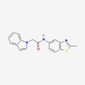 molecular formula C18H15N3OS B2600197 2-(1H-indol-1-yl)-N-(2-methylbenzo[d]thiazol-5-yl)acetamide CAS No. 1206999-22-5