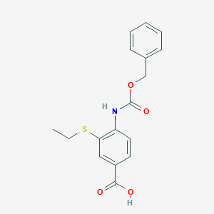 molecular formula C17H17NO4S B2600198 3-Ethylsulfanyl-4-(phenylmethoxycarbonylamino)benzoic acid CAS No. 2287273-88-3