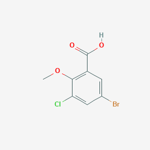 molecular formula C8H6BrClO3 B2600200 5-Bromo-3-chloro-2-methoxybenzoic acid CAS No. 722497-30-5