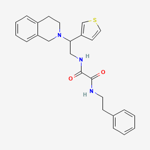 molecular formula C25H27N3O2S B2600204 N1-(2-(3,4-dihydroisoquinolin-2(1H)-yl)-2-(thiophen-3-yl)ethyl)-N2-phenethyloxalamide CAS No. 955257-50-8